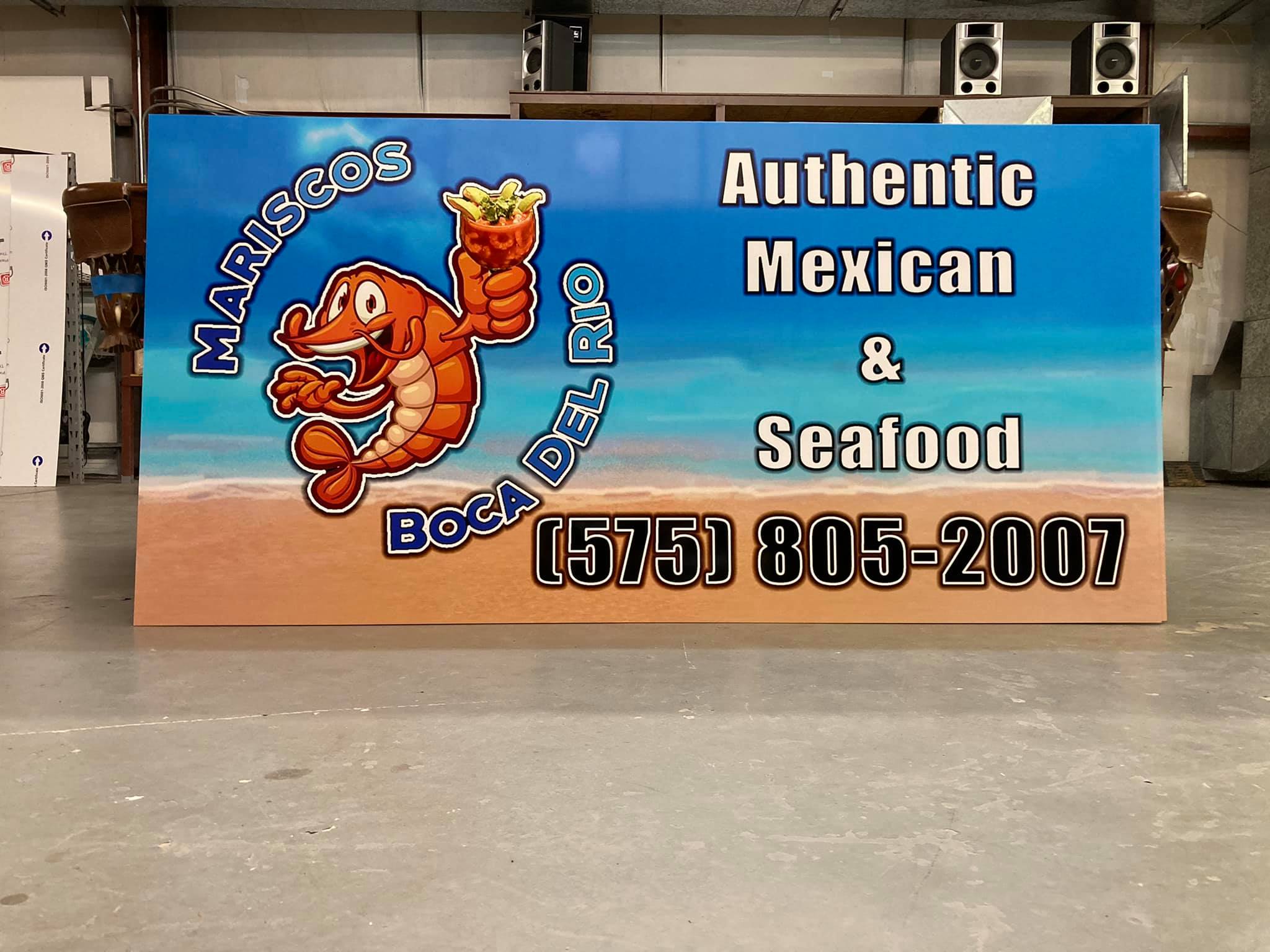 Mariscos Boca del Río restaurant sign